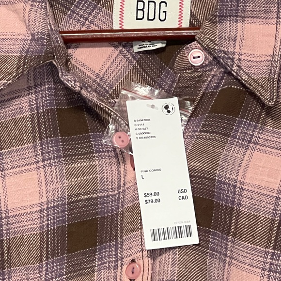 BDG From Urban Outfitters Flannel Button Up - Picture 2 of 2